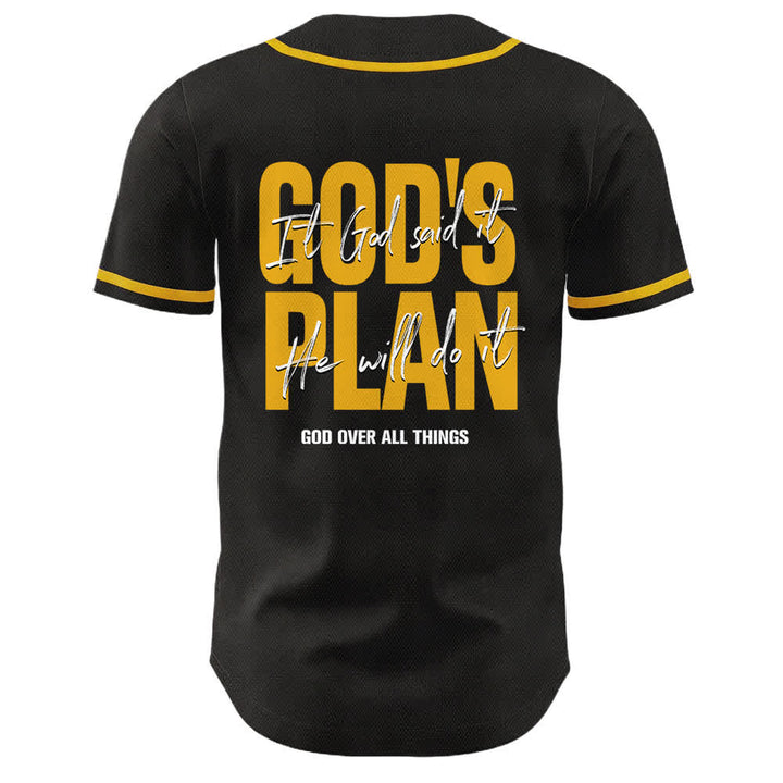Christianartworkshop Il piano di Dio Mani in preghiera Slogan di fede Maglia da baseball unisex con stampa su entrambi i lati - image 4