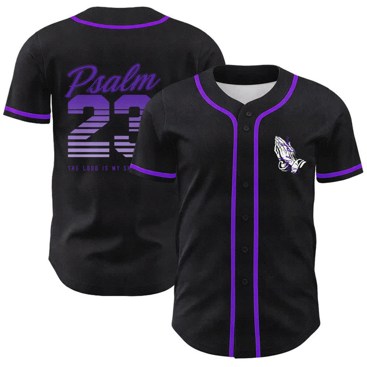 Christianartworkshop Il piano di Dio Mani in preghiera Slogan di fede Maglia da baseball unisex con stampa su entrambi i lati - Viola - 5XL - image 24