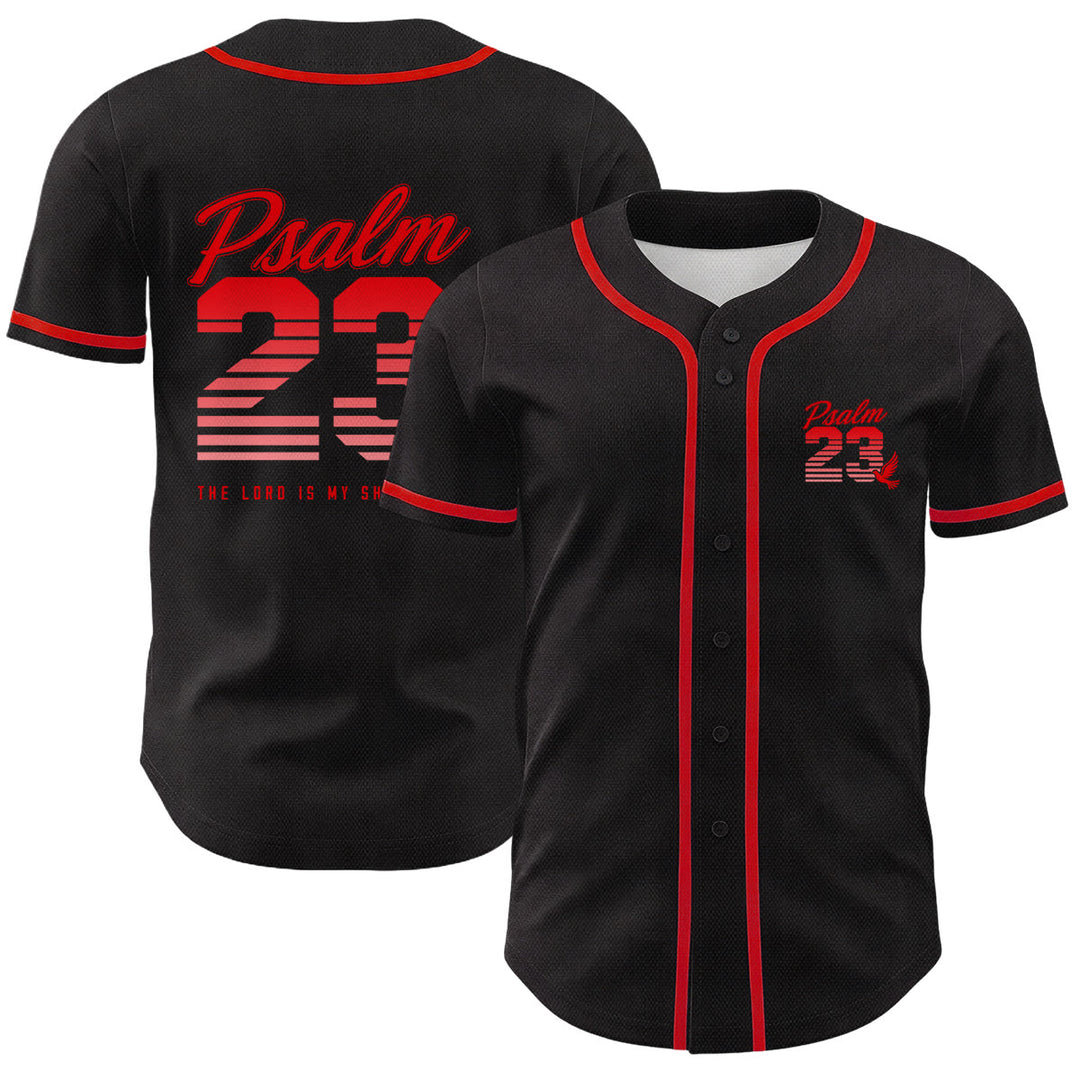 Maglia da baseball unisex Christianartworkshop con numeri e scritta in corsivo Salmo 23 a righe retrò sfumate. - Rosso - 5XL - image 9