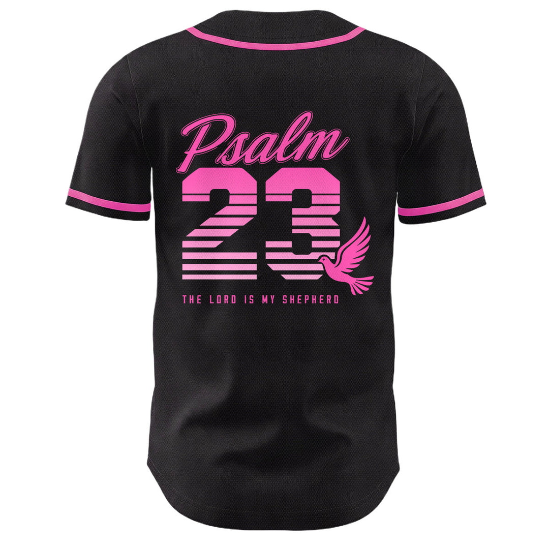 Maglia da baseball unisex Christianartworkshop con numeri e scritta in corsivo Salmo 23 a righe retrò sfumate. - image 19