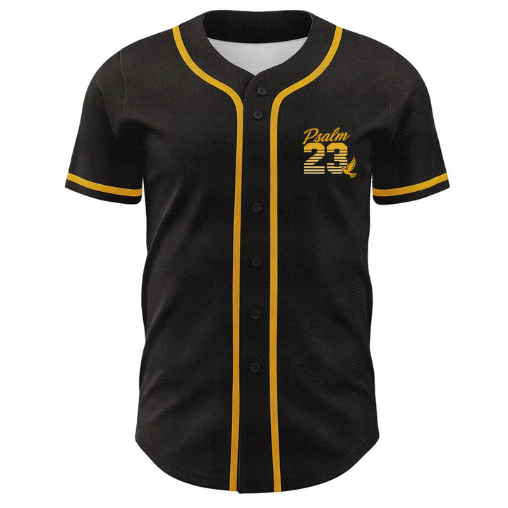 Maglia da baseball unisex Christianartworkshop con numeri e scritta in corsivo Salmo 23 a righe retrò sfumate. - image 5