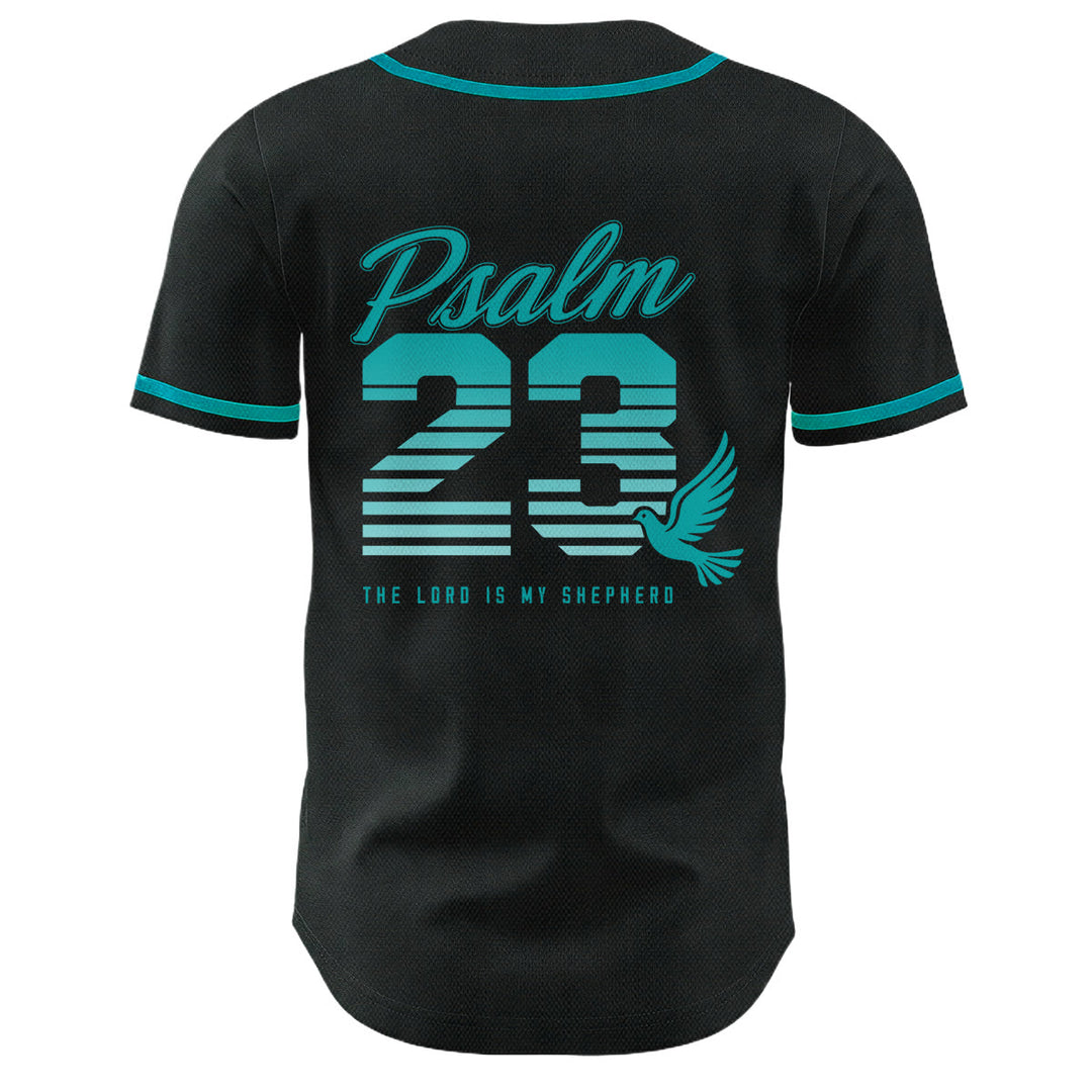 Maglia da baseball unisex Christianartworkshop con numeri e scritta in corsivo Salmo 23 a righe retrò sfumate. - image 16