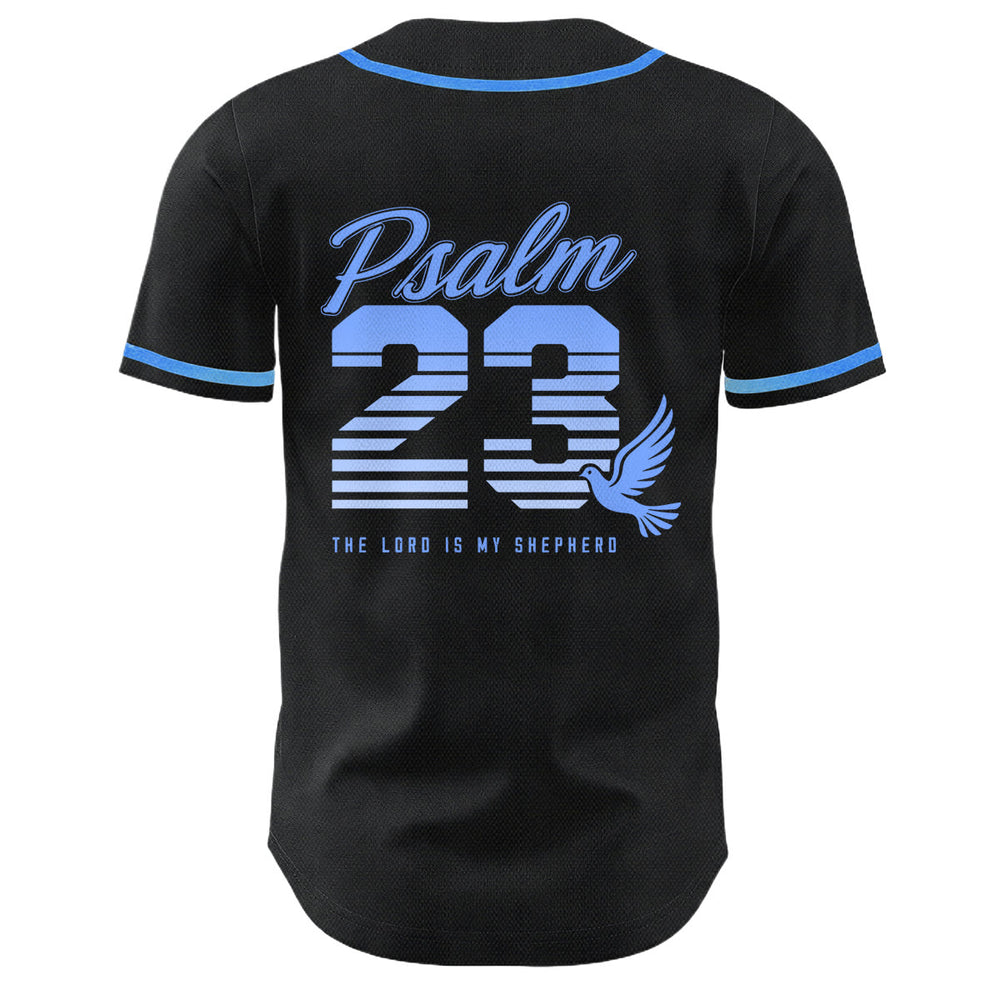 Maglia da baseball unisex Christianartworkshop con numeri e scritta in corsivo Salmo 23 a righe retrò sfumate. - image 1