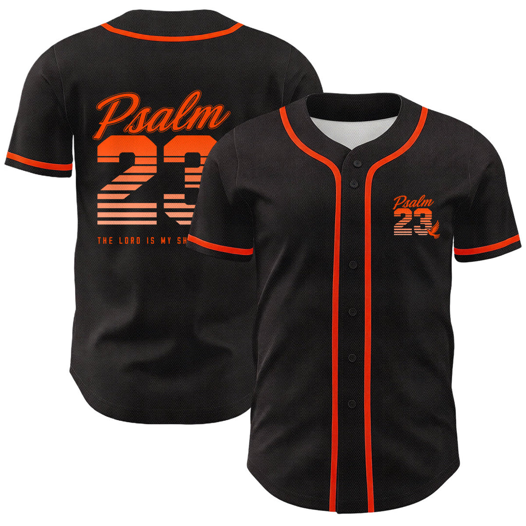 Maglia da baseball unisex Christianartworkshop con numeri e scritta in corsivo Salmo 23 a righe retrò sfumate. - Arancia - 5XL - image 12