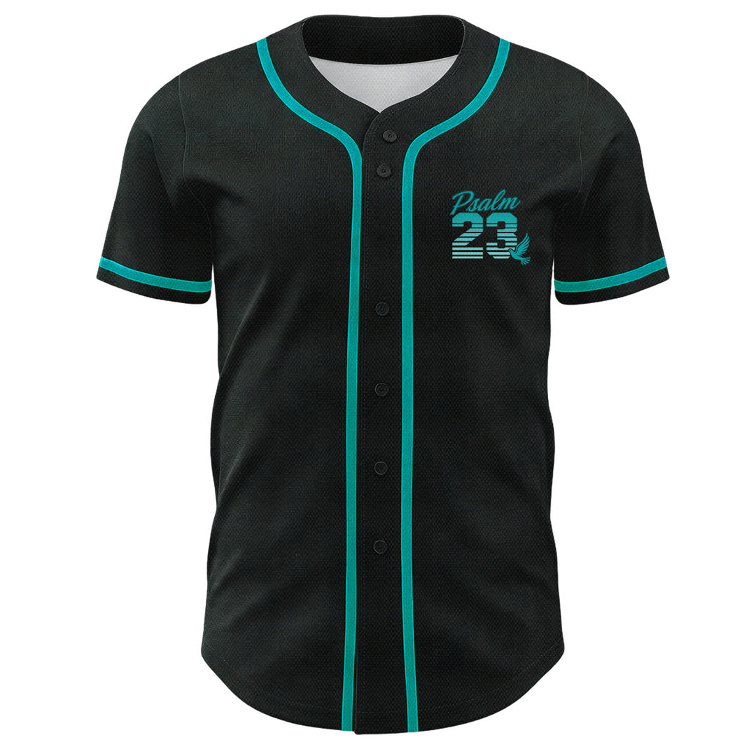 Maglia da baseball unisex Christianartworkshop con numeri e scritta in corsivo Salmo 23 a righe retrò sfumate. - image 17