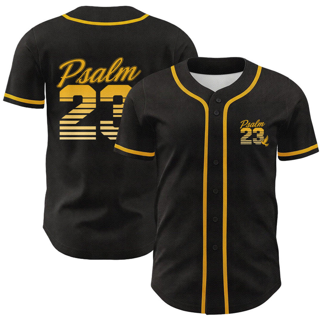Maglia da baseball unisex Christianartworkshop con numeri e scritta in corsivo Salmo 23 a righe retrò sfumate. - D'oro - 5XL - image 3