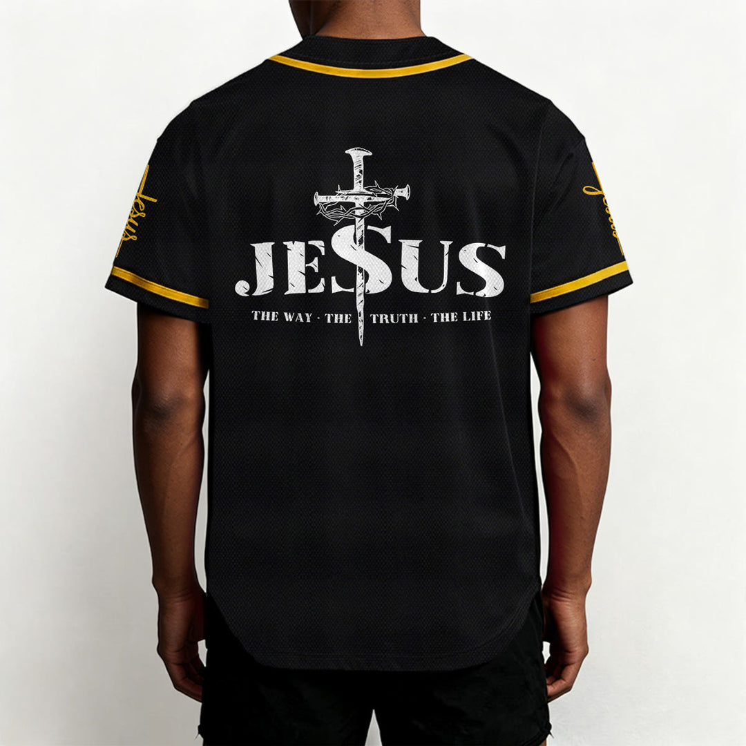 Christianartworkshop Maglia da baseball con croce di Gesù, chiodo e corona di spine - image 5