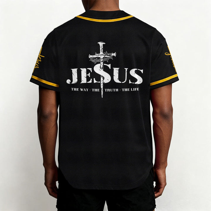 Christianartworkshop Maglia da baseball con croce di Gesù, chiodo e corona di spine - image 5