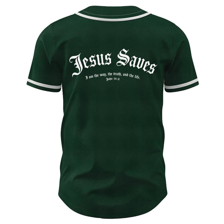 Christianartworkshop Jesus Saves Gothic Street Baseball Jersey - image 22
