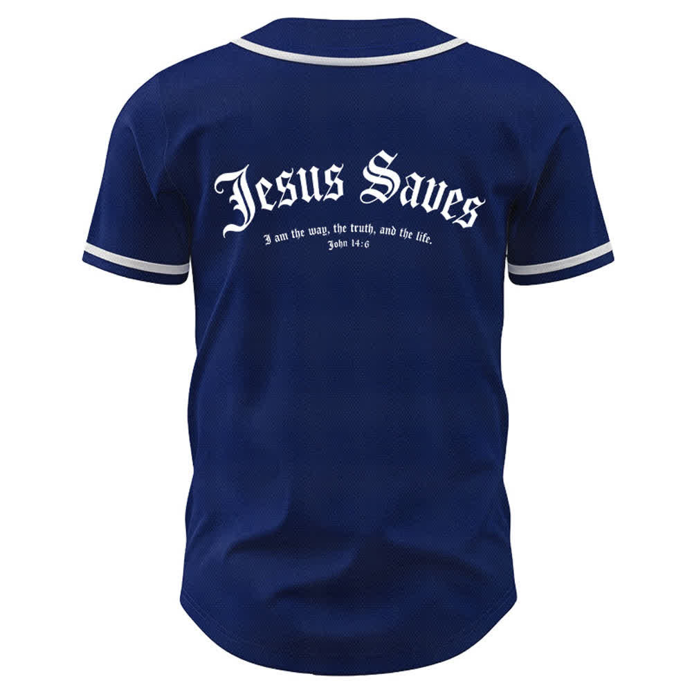 Christianartworkshop Jesus Saves Gothic Street Baseball Jersey - image 36