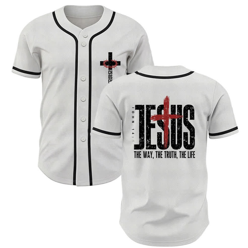 Christianartworkshop Gesù LA VIA LA VERITÀ LA VITA Maglia da baseball con bottoni - Bianco - 5XL - image 7