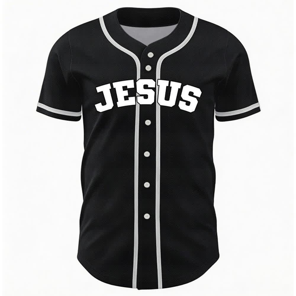 Christianartworkshop Rooted In Christ Maglia da baseball nera con bottoni - image 2