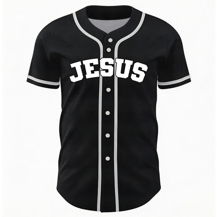 Christianartworkshop Rooted In Christ Maglia da baseball nera con bottoni - image 2