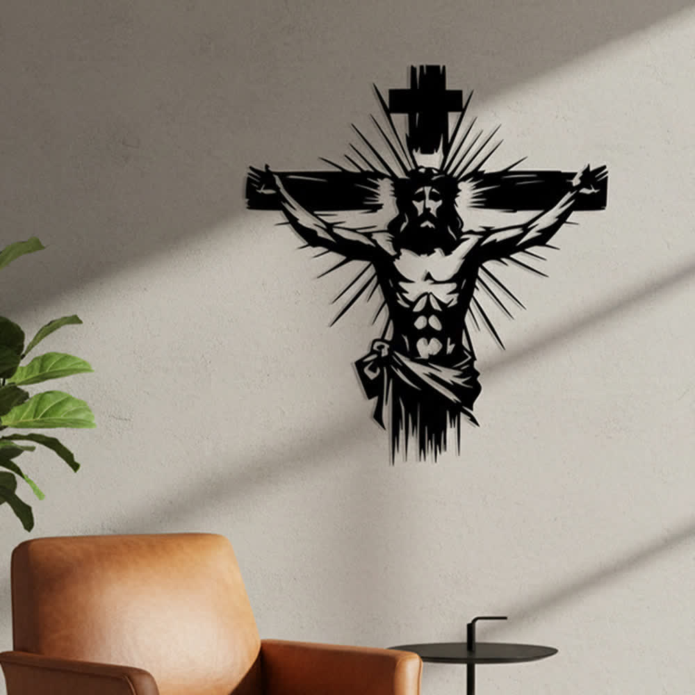 Christianartworkshop Decorazione murale in metallo raffigurante la Crocifissione di Gesù: una forte dichiarazione di redenzione - image 2