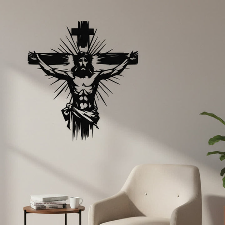 Christianartworkshop Decorazione murale in metallo raffigurante la Crocifissione di Gesù: una forte dichiarazione di redenzione - image 4