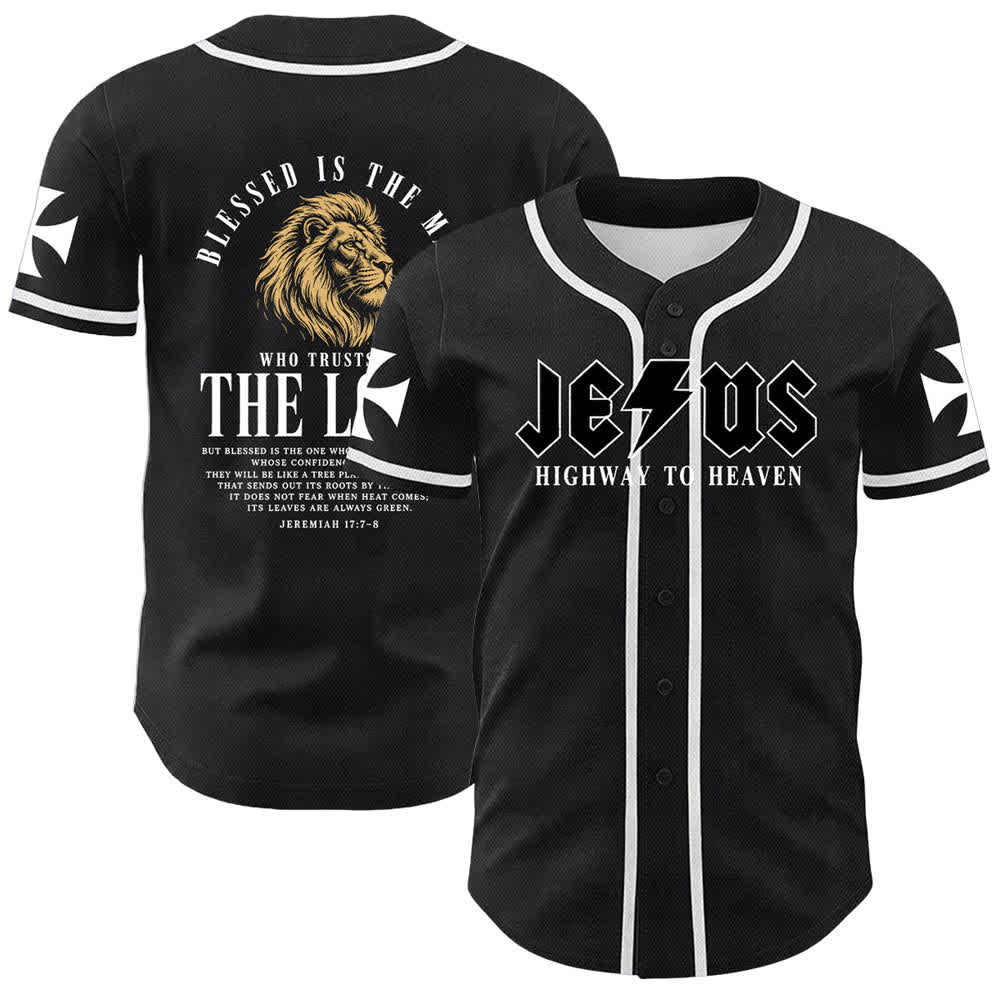 Christianartworkshop Jesus Highway To Heaven Geremia 17:7-8 Maglia da baseball - Bianco - 5XL - image 7
