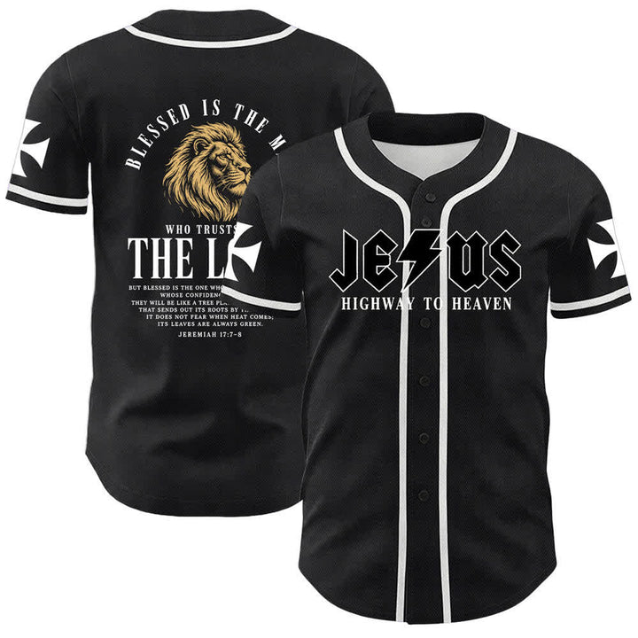 Christianartworkshop Jesus Highway To Heaven Geremia 17:7-8 Maglia da baseball - Bianco - 5XL - image 7