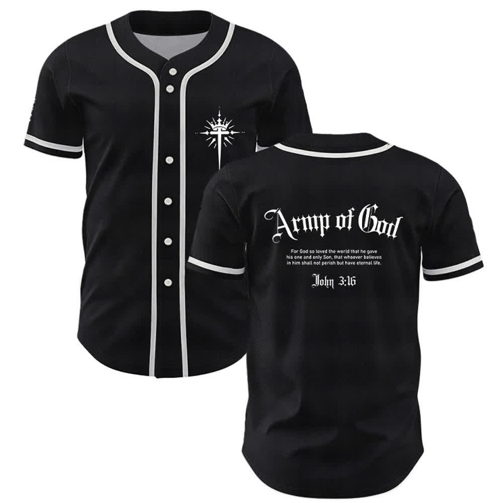 Christianartworkshop Army Of God Streetwear Baseball Jersey - Nero - 5XL - image 7