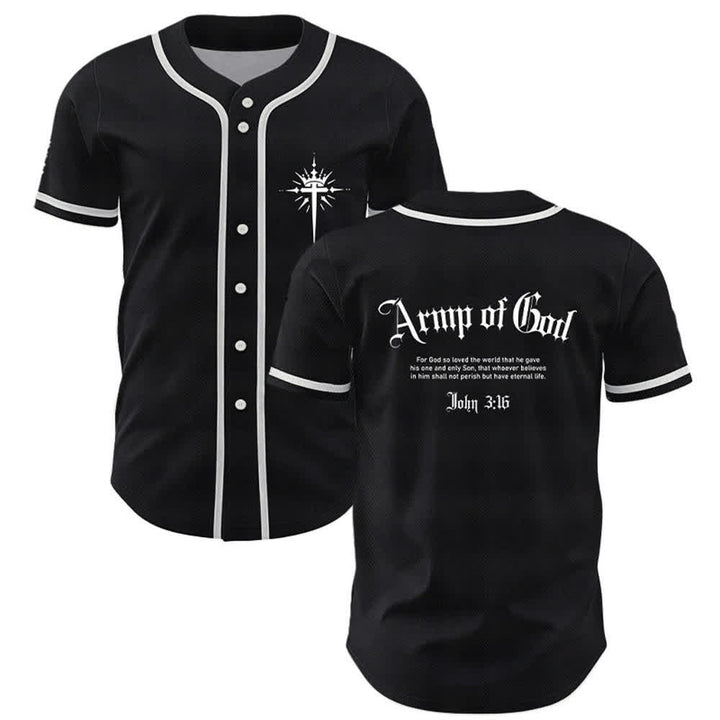 Christianartworkshop Army Of God Streetwear Baseball Jersey - Nero - 5XL - image 7