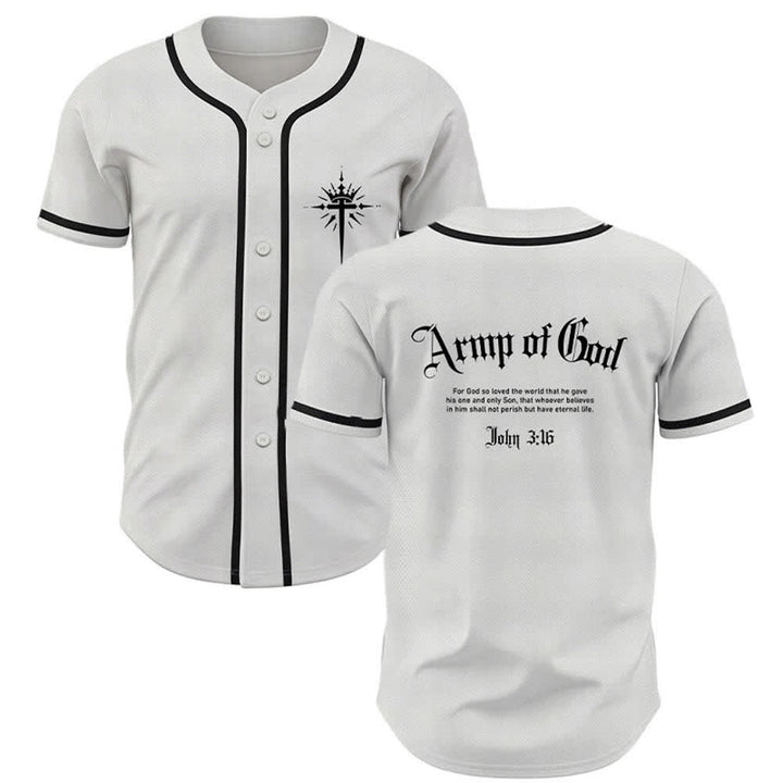 Christianartworkshop Army Of God Streetwear Baseball Jersey - Bianco - 5XL - image 0