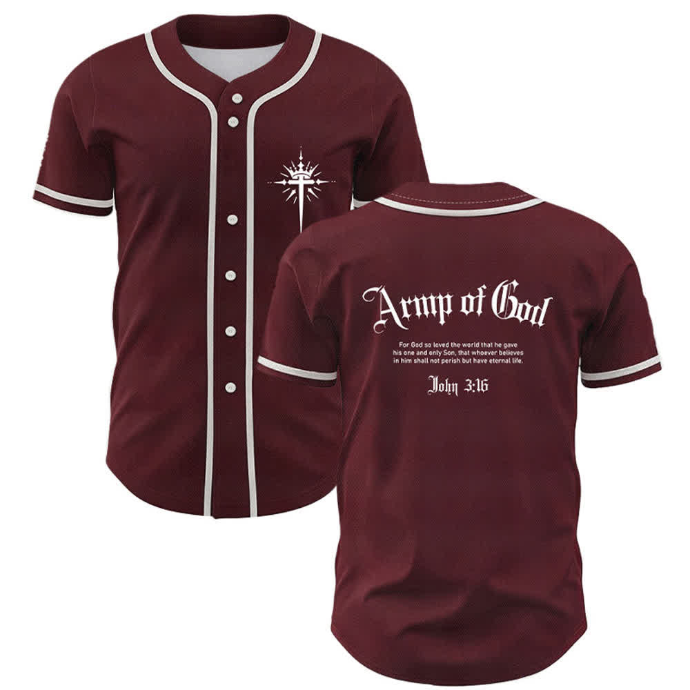Christianartworkshop Army Of God Streetwear Baseball Jersey - Vino - 5XL - image 14