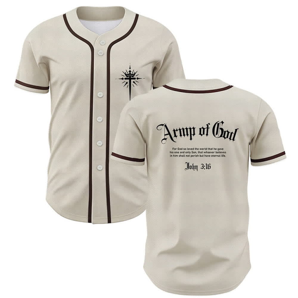 Christianartworkshop Army Of God Streetwear Baseball Jersey - Beige - 5XL - image 28