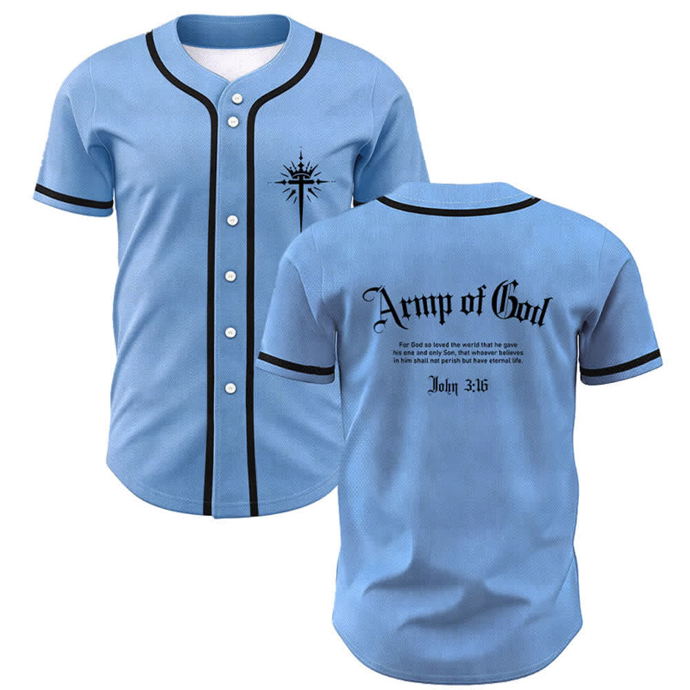 Christianartworkshop Army Of God Streetwear Baseball Jersey - Blu - 5XL - image 42