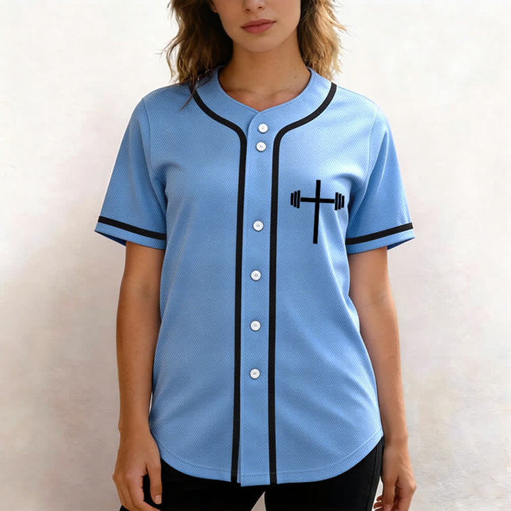 Christianartworkshop Lift Heavy Pray Hard Navy Baseball Jersey - image 46