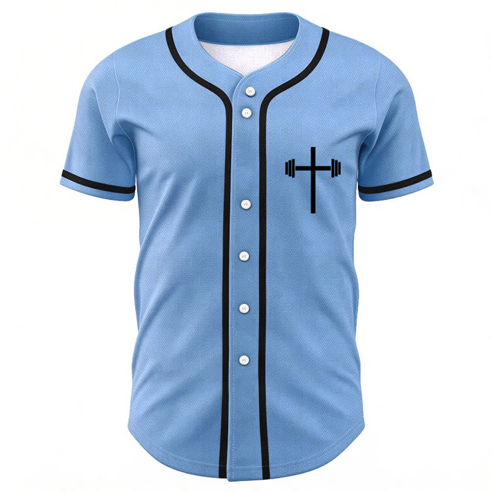 Christianartworkshop Lift Heavy Pray Hard Navy Baseball Jersey - image 44