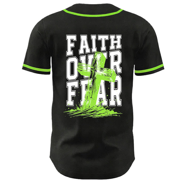 Christianartworkshop Faith Over Fear Maglia da baseball con bordo a contrasto incrociato - image 36