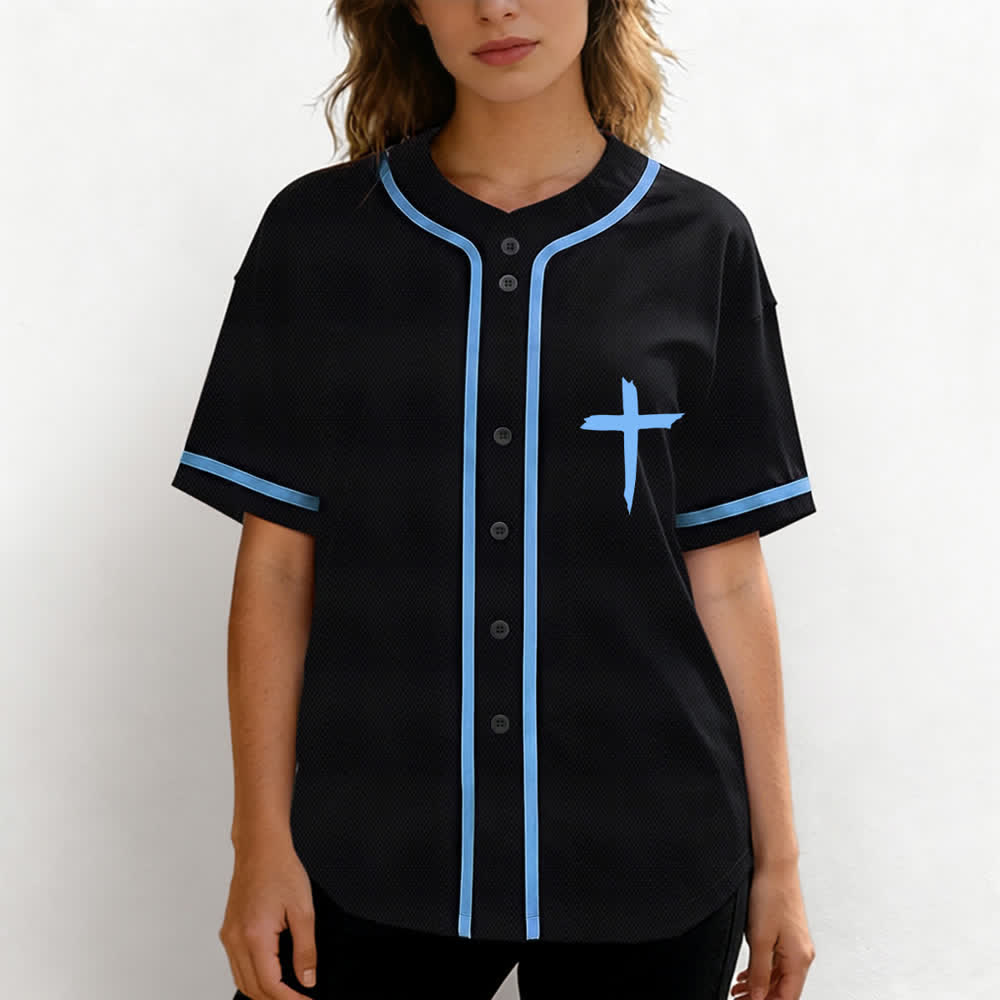 Christianartworkshop Faith Over Fear Maglia da baseball con bordo a contrasto incrociato - image 18