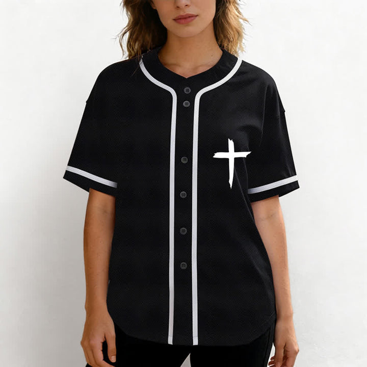 Christianartworkshop Faith Over Fear Maglia da baseball con bordo a contrasto incrociato - image 4