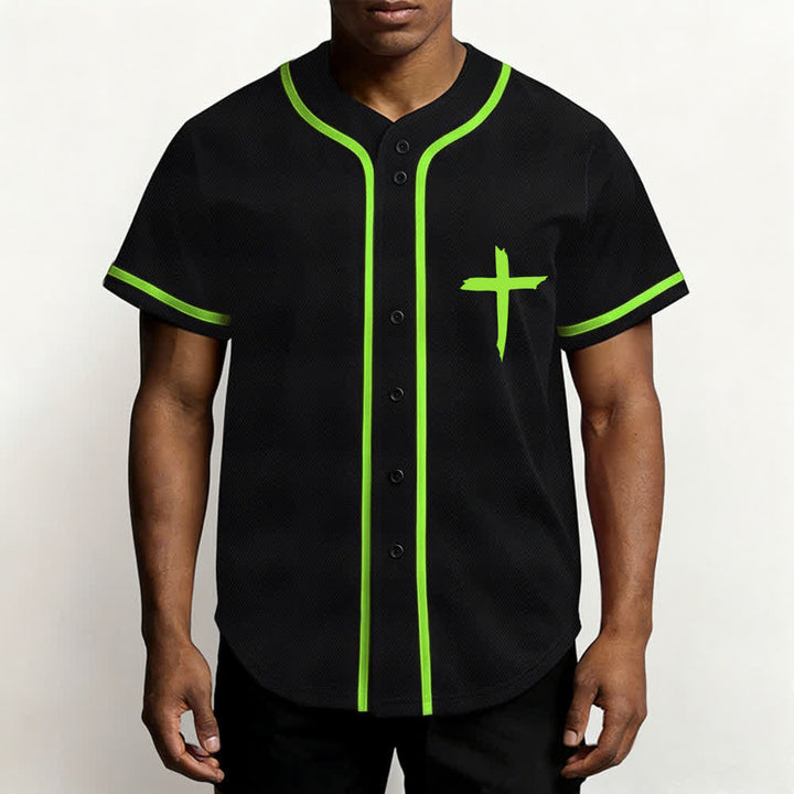 Christianartworkshop Faith Over Fear Maglia da baseball con bordo a contrasto incrociato - image 41