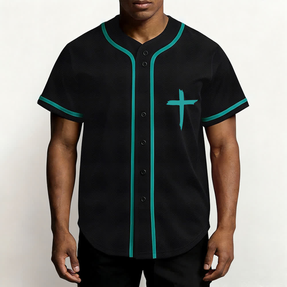 Christianartworkshop Faith Over Fear Maglia da baseball con bordo a contrasto incrociato - image 34