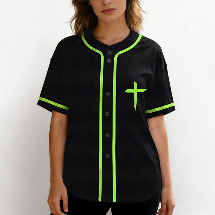 Christianartworkshop Faith Over Fear Maglia da baseball con bordo a contrasto incrociato - image 39