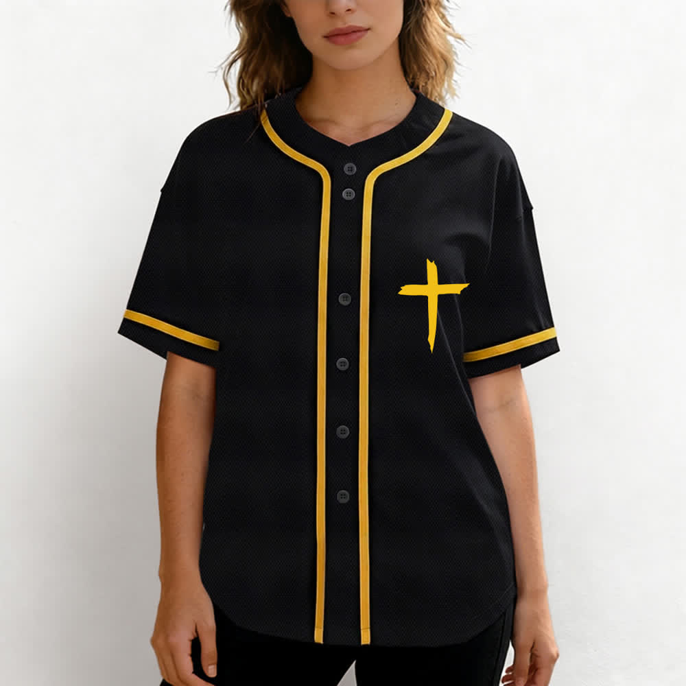 Christianartworkshop Faith Over Fear Maglia da baseball con bordo a contrasto incrociato - image 60