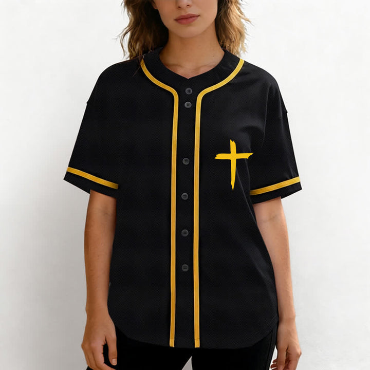 Christianartworkshop Faith Over Fear Maglia da baseball con bordo a contrasto incrociato - image 60