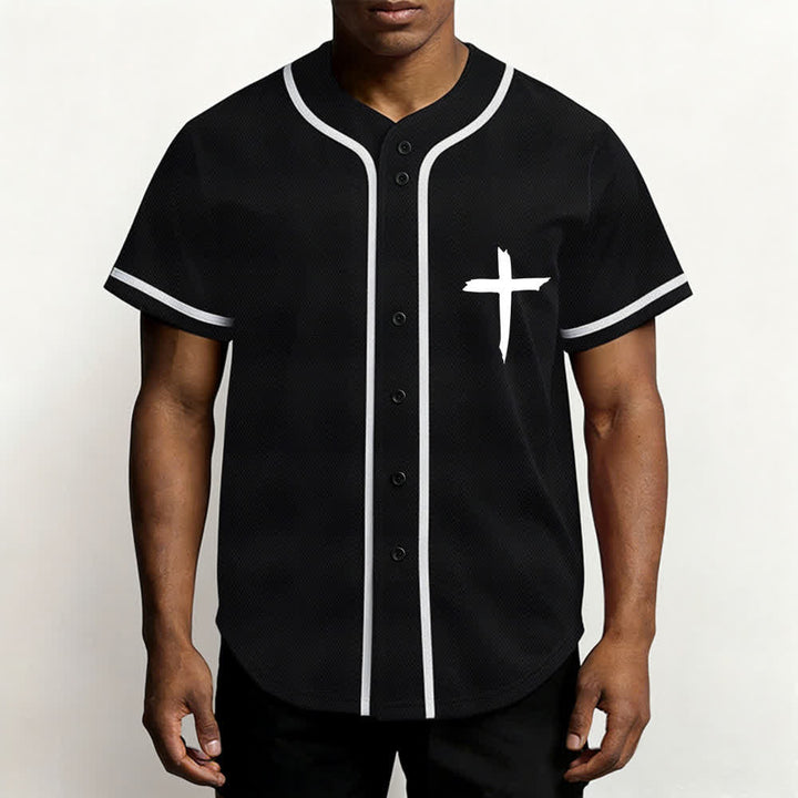 Christianartworkshop Faith Over Fear Maglia da baseball con bordo a contrasto incrociato - image 6