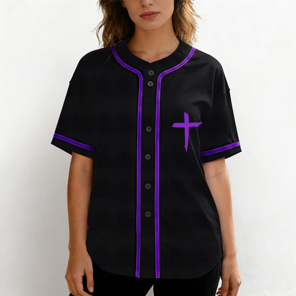 Christianartworkshop Faith Over Fear Maglia da baseball con bordo a contrasto incrociato - image 53