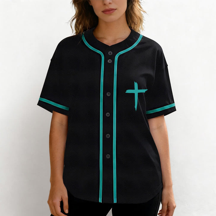 Christianartworkshop Faith Over Fear Maglia da baseball con bordo a contrasto incrociato - image 32