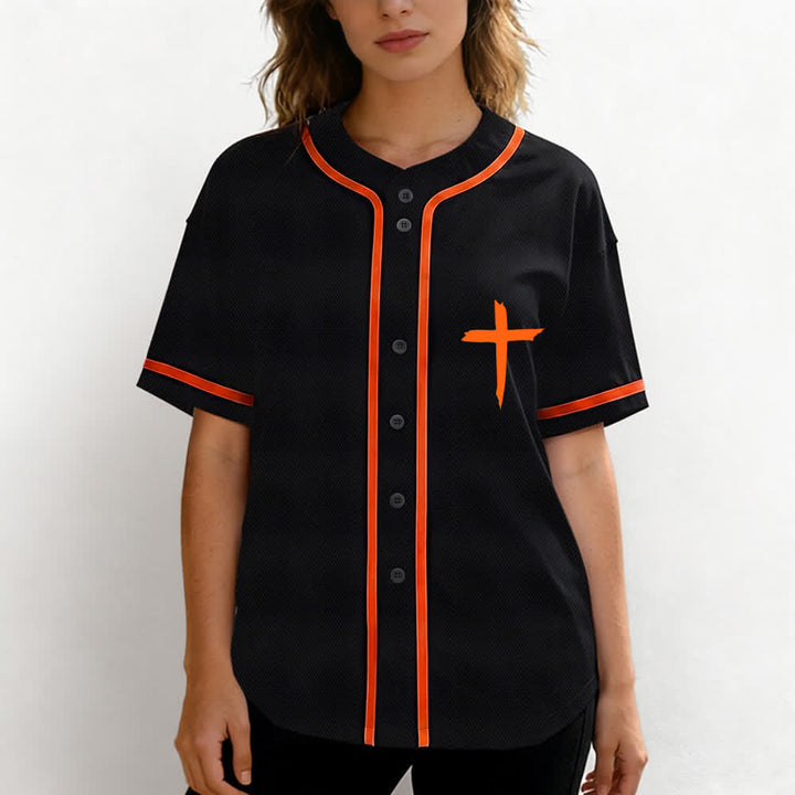 Christianartworkshop Faith Over Fear Maglia da baseball con bordo a contrasto incrociato - image 46