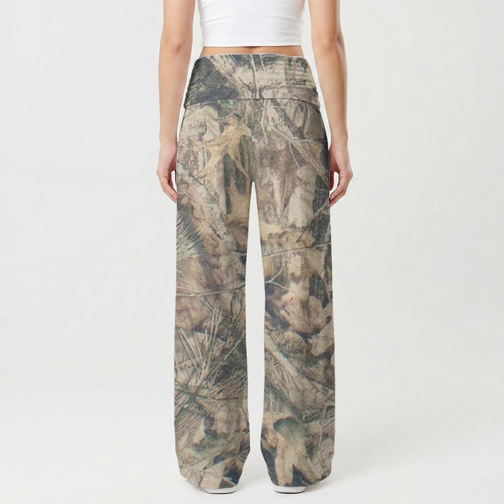 Christianartworkshop Pantaloni da donna a gamba larga a vita alta con stampa mimetica "God’s Got You" - image 2