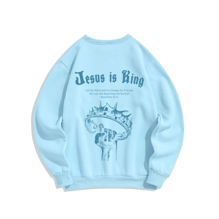 Christianartworkshop Felpa girocollo con stampa sulla schiena "Jesus Is King Crown" - image 10