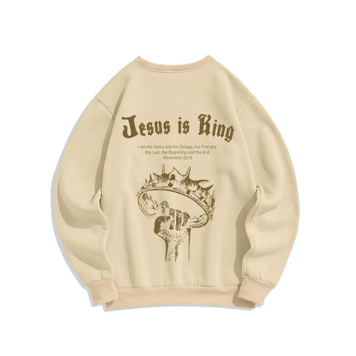 Christianartworkshop Felpa girocollo con stampa sulla schiena "Jesus Is King Crown" - image 16