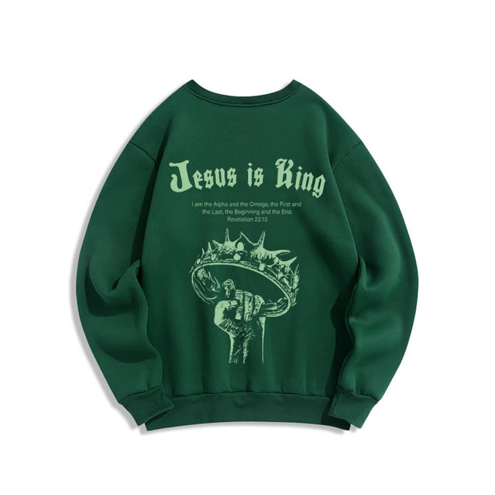 Christianartworkshop Felpa girocollo con stampa sulla schiena "Jesus Is King Crown" - image 13