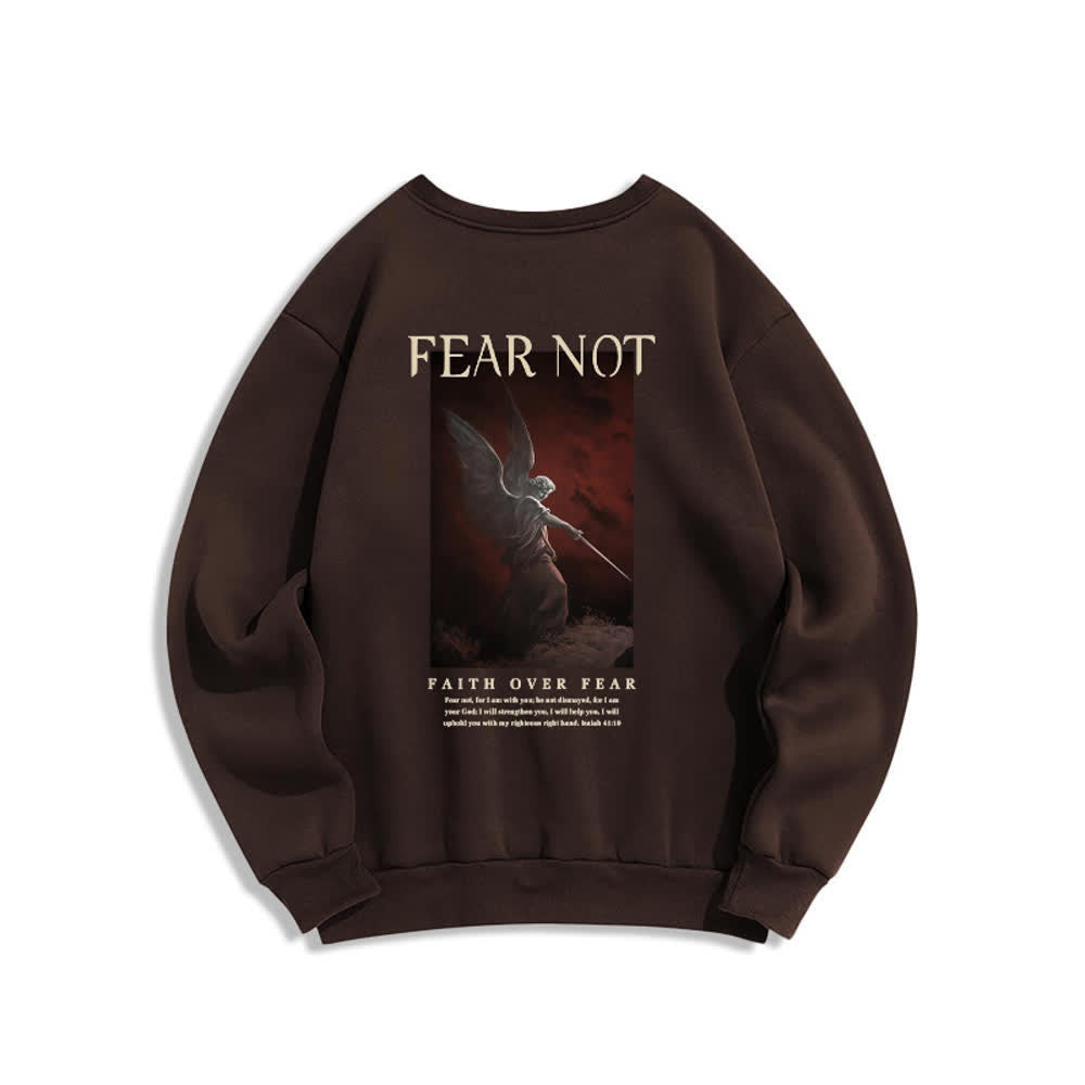 Christianartworkshop Felpa girocollo con grafica "Fear Not Angel Back" e croce. - image 7