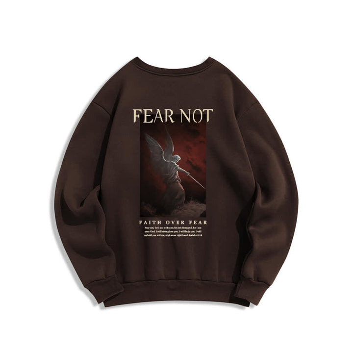 Christianartworkshop Felpa girocollo con grafica "Fear Not Angel Back" e croce. - image 7