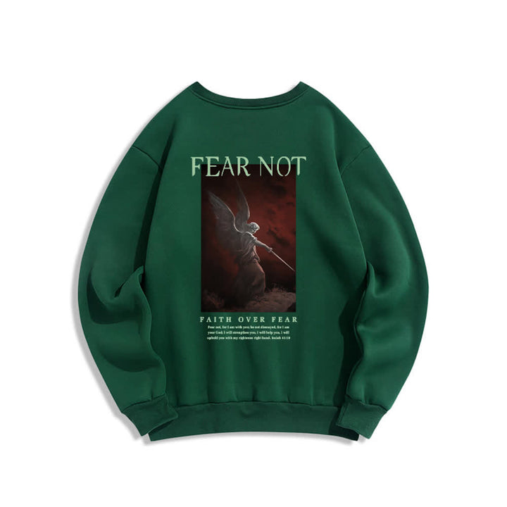 Christianartworkshop Felpa girocollo con grafica "Fear Not Angel Back" e croce. - image 16