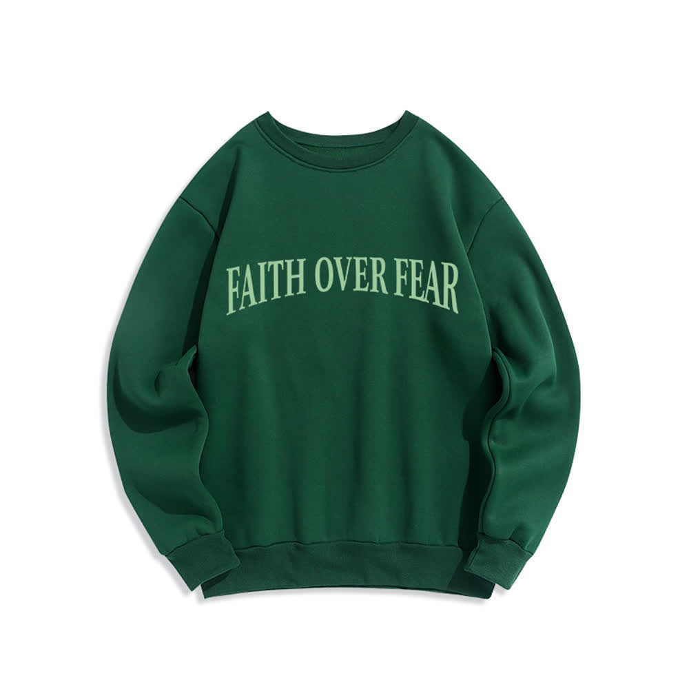 Christianartworkshop Felpa girocollo foderata in pile con grafica a croce "Faith Over Fear" - image 17