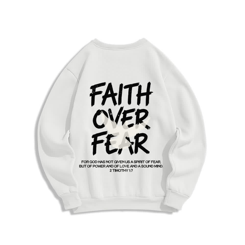 Christianartworkshop Felpa girocollo oversize con grafica "Faith Over Fear" e colomba. - image 4